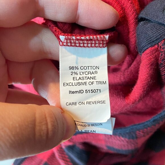 LL Bean Women M Waffle One Piece Pajama Red Buffalo Plaid Longjohns Button Front - Picture 5 of 10